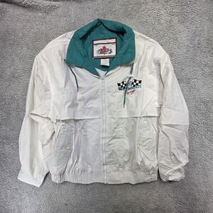 Vintage NASCAR Goodwrench GM Racing Pit Crew White Jacket Sz Lrg Made In Canada